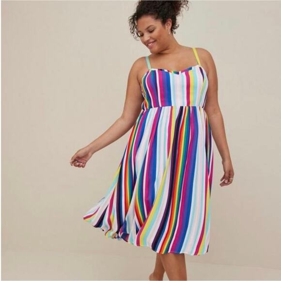 Torrid Rainbow Always Proud Sweetheart Neckline Dress Size 00 - Picture 1 of 11